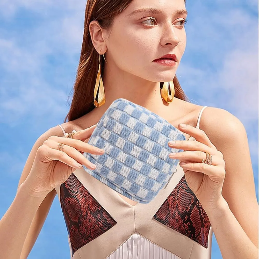2 Pieces Makeup Bag Small, Mini Checkered Make Up Bag Travel Cute Cosmetic Bags for Women Preppy Makeup Pouch for Purse Zipper Makeup Organizer Case Period Bag Sanitary Napkin Storage Bag for Girls