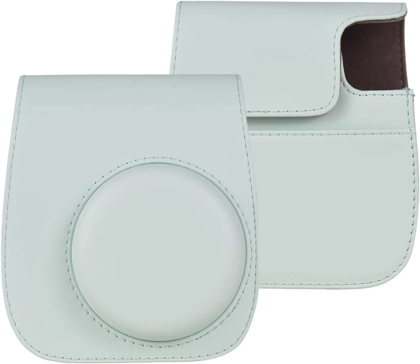 Andoer Camera Case Instant Camera Case Bag Magnetic Buckle PU Leather with Shoulder Strap Compatible with Fujifilm Instax Mini 12/11/9/8, Green, Compact
