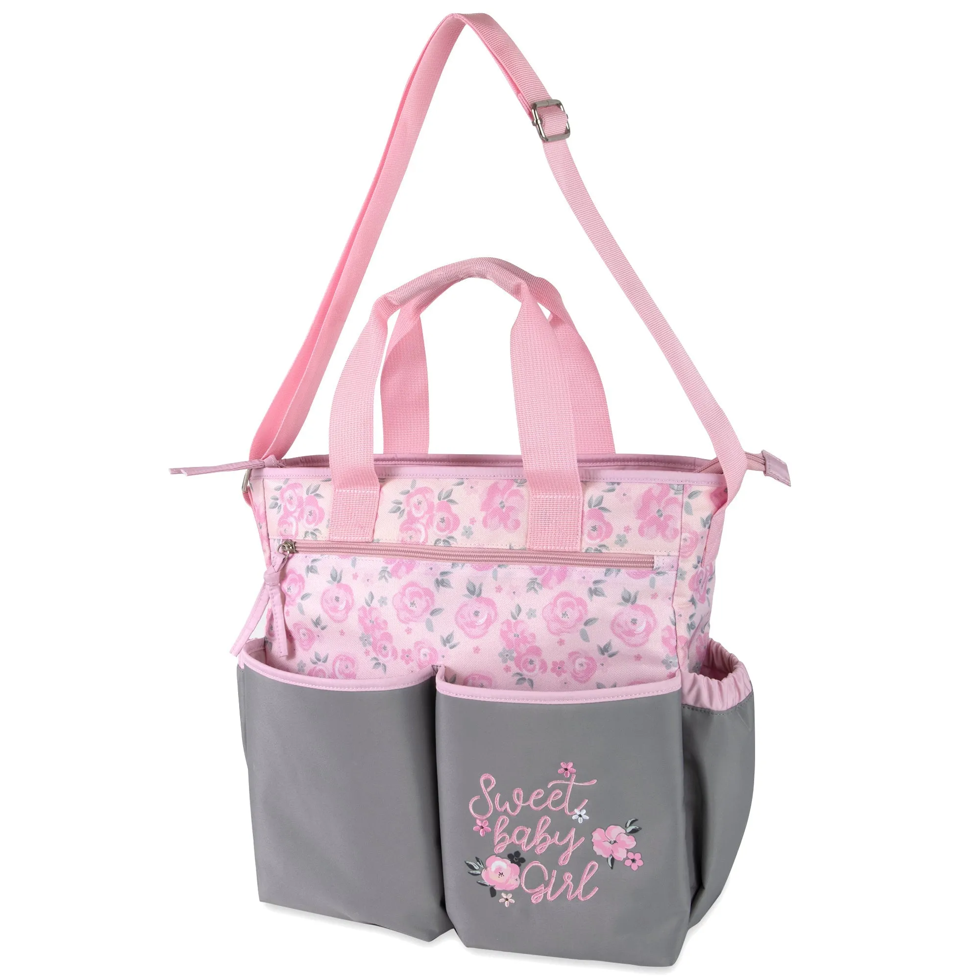 Baby Essentials 3-in-1 Diaper Bag Set - Pink Baby Girl Themed
