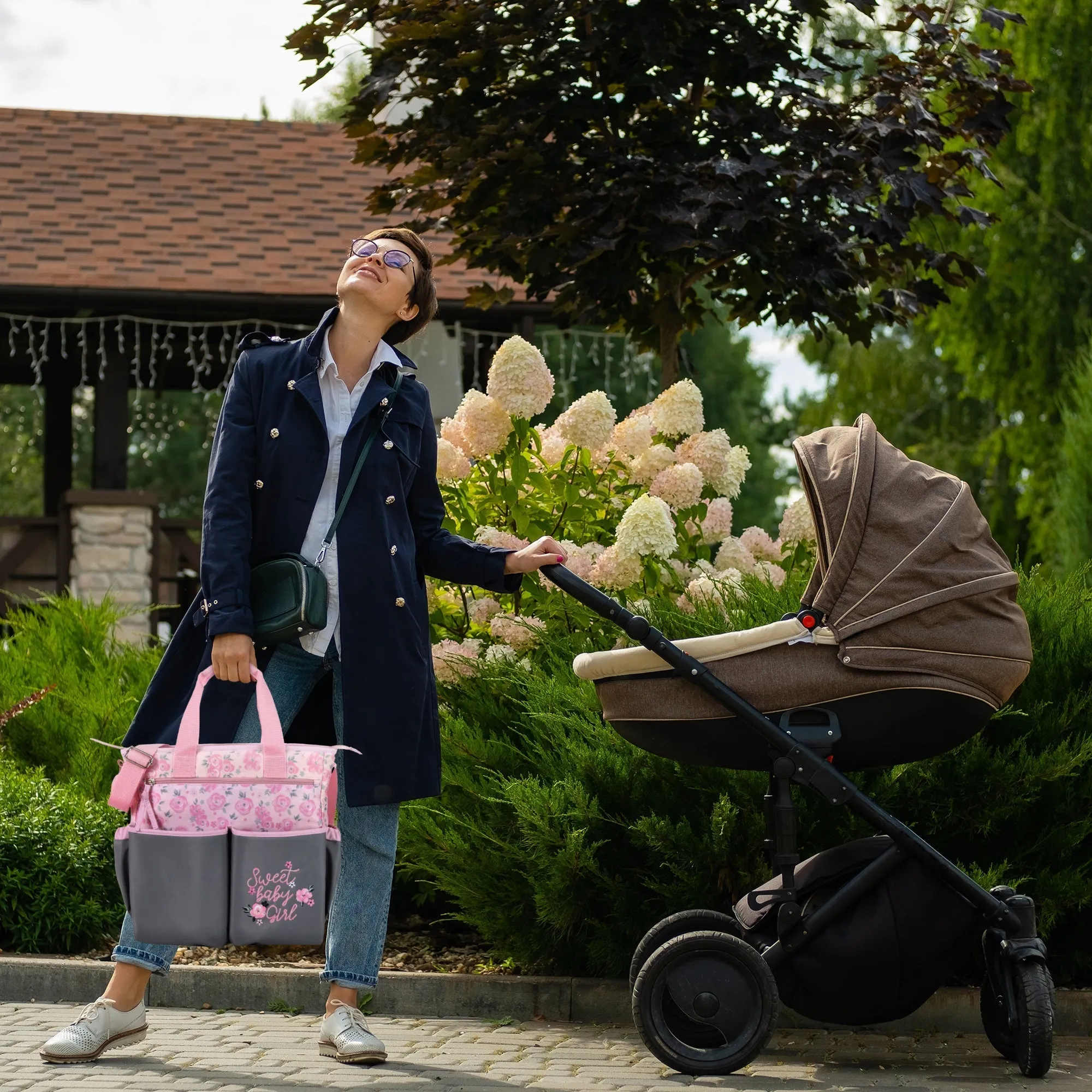 Baby Essentials 3-in-1 Diaper Bag Set - Pink Baby Girl Themed