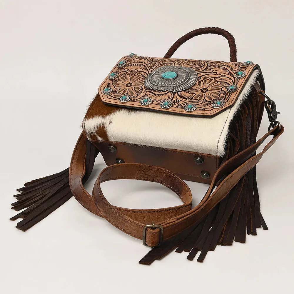 Bison Beauty Hand Tooled Leather Crossbody Purse