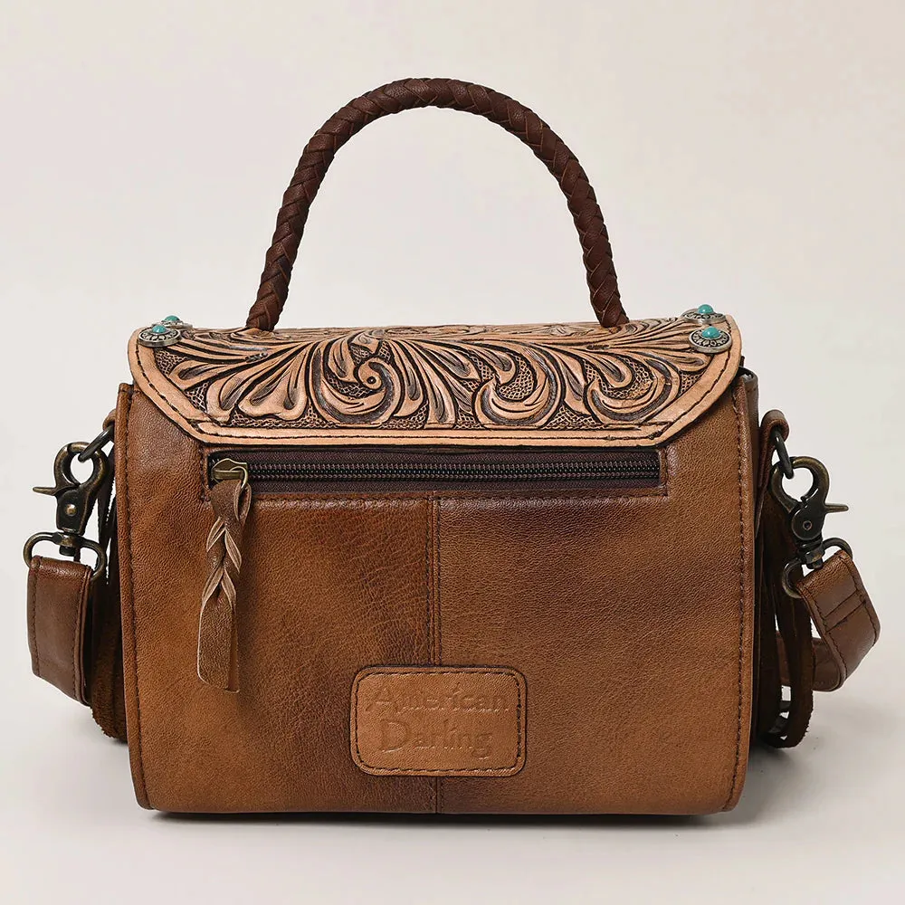 Bison Beauty Hand Tooled Leather Crossbody Purse