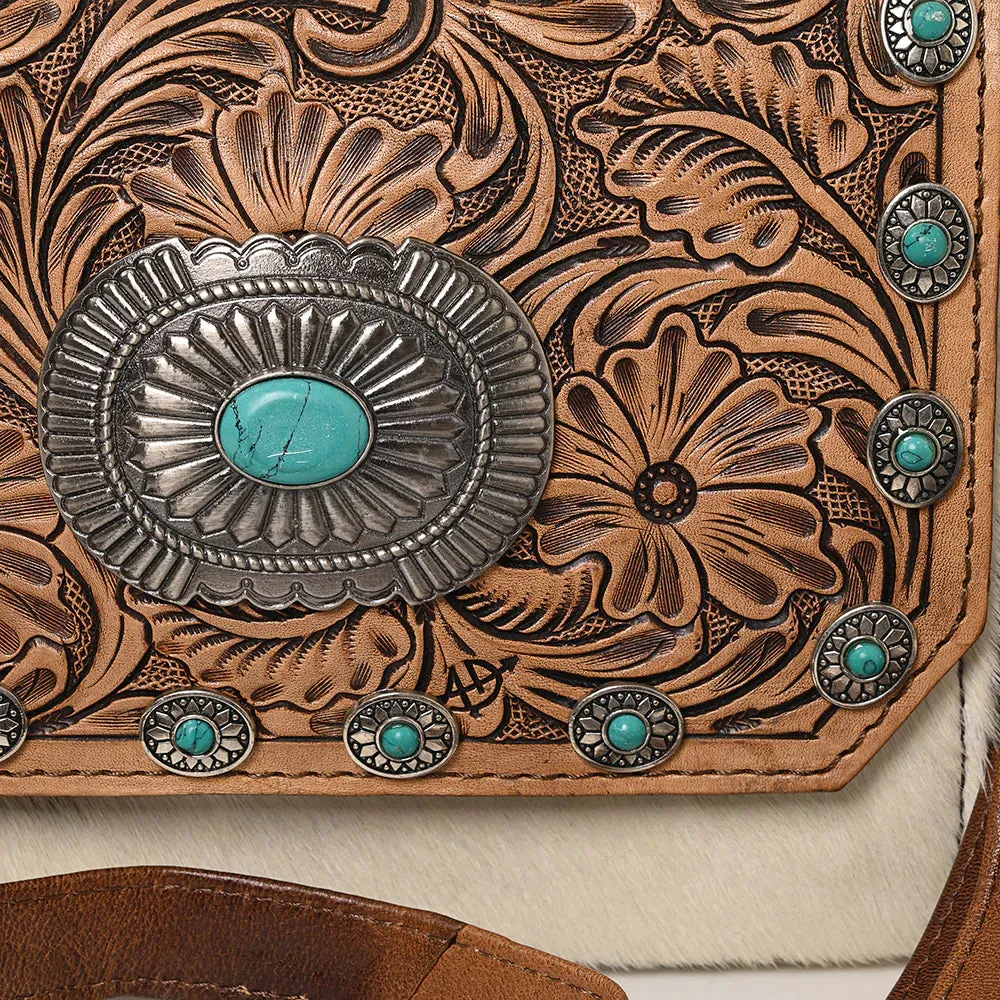 Bison Beauty Hand Tooled Leather Crossbody Purse