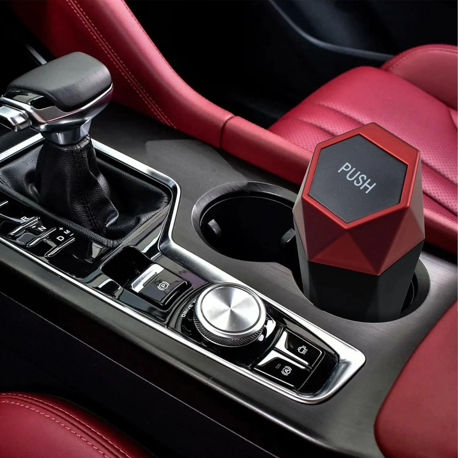 Car Trash Can with Lid, Garbage Bin for Women, Cute Interior Accessories for Seat Cup Holder, Organization Car Must Haves Essentials Mini Trash Can with Garbage Bag