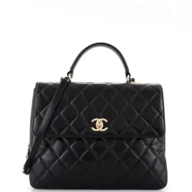 CHANEL Trendy CC Top Handle Bag Quilted Lambskin Large
