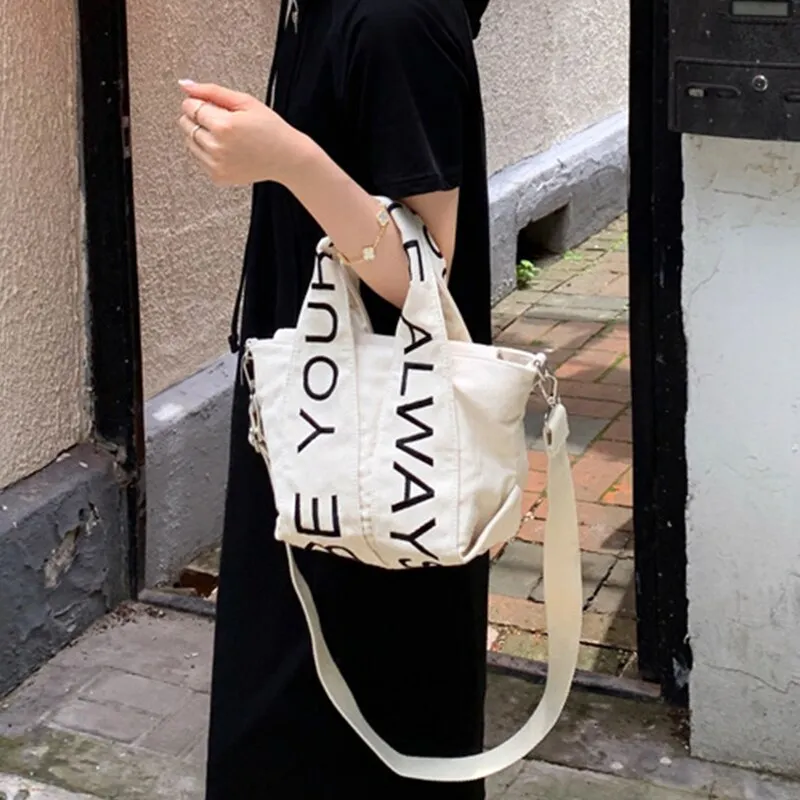 Christmas Gift Fashion Letter Canvas Tote Crossbody Bags for Women Brands Large Capacity Women's Handbag Designer Shoulder Bag Women's Bag 2021