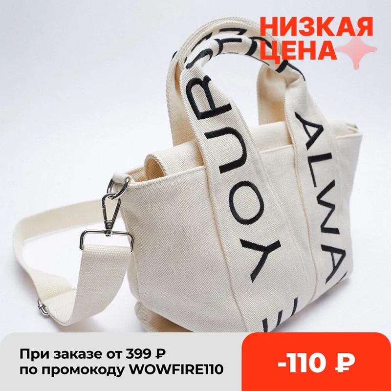 Christmas Gift Fashion Letter Canvas Tote Crossbody Bags for Women Brands Large Capacity Women's Handbag Designer Shoulder Bag Women's Bag 2021