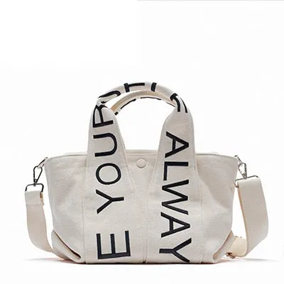 Christmas Gift Fashion Letter Canvas Tote Crossbody Bags for Women Brands Large Capacity Women's Handbag Designer Shoulder Bag Women's Bag 2021