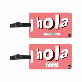 Custom Name Tags for Bags Identifier Name Set of 2 - Hola