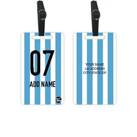 Custom Printed Bag Tags Set of 2 for Sports - Argentina Jersey