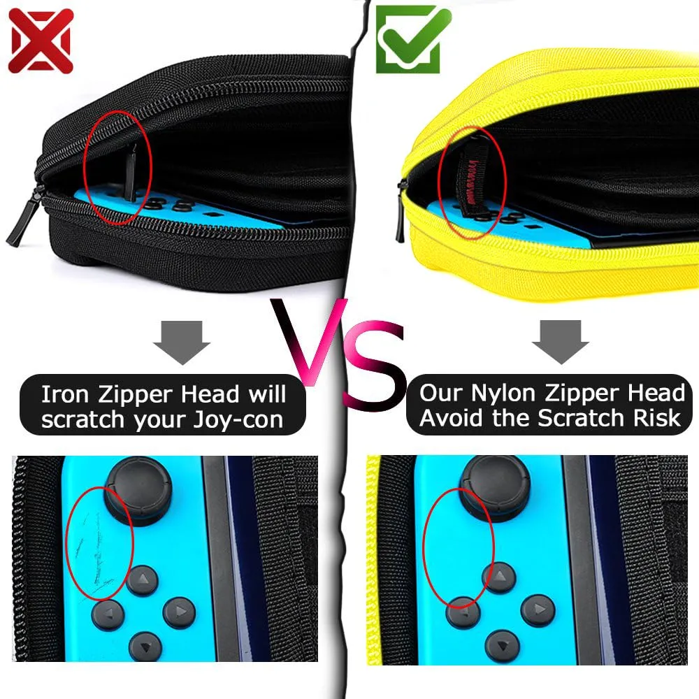 daydayup Switch Carrying Case Compatible with Nintendo Switch/Switch OLED, with 20 Games Cartridges Protective Hard Shell Travel Carrying Case Pouch for Console & Accessories