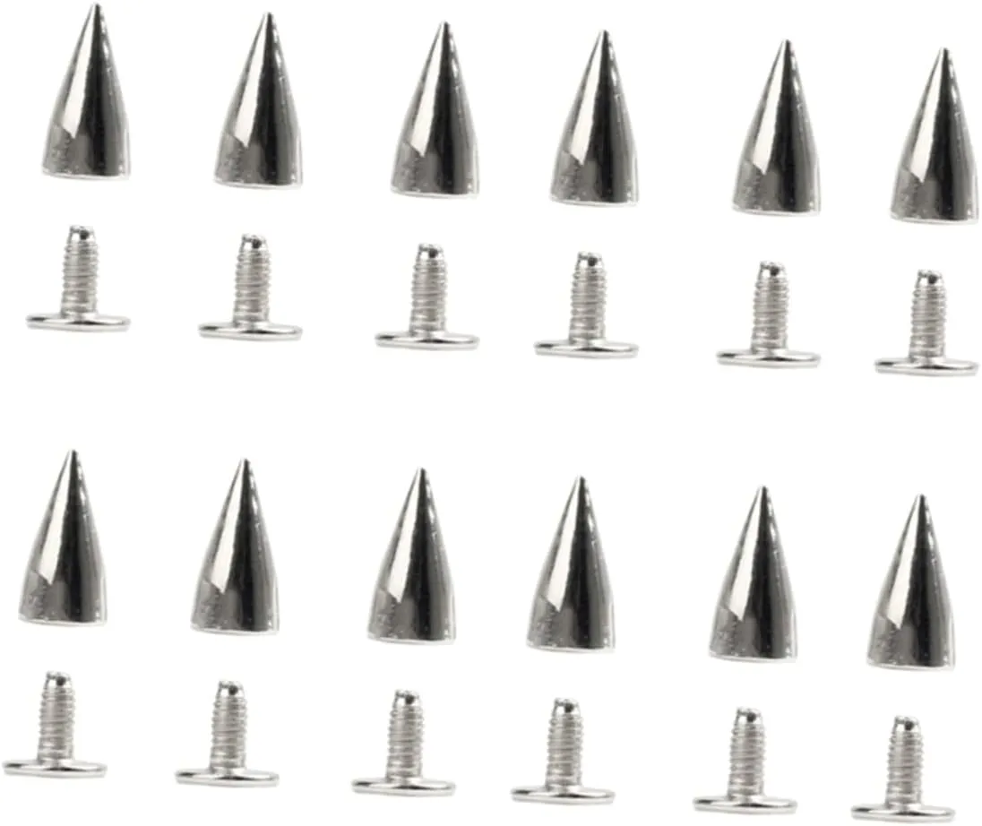 DOITOOL 20Pcs Cone Spikes Screwback Rivets for DIY Projects Punk Fashion Bag Belt and Garment Embellishments Durable Cone Nail Fasteners