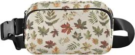 Fanny Pack Belt Bag for Women Maple Leaves Realistic Fashion Crossbody Bag Waist Pack Sling Backpack with Adjustable Strap