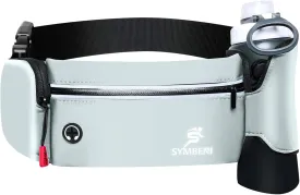 Fanny Pack for Men & Women, Running Waist Pack with Water Bottle Holder, 3-Pocket, Silver Grey