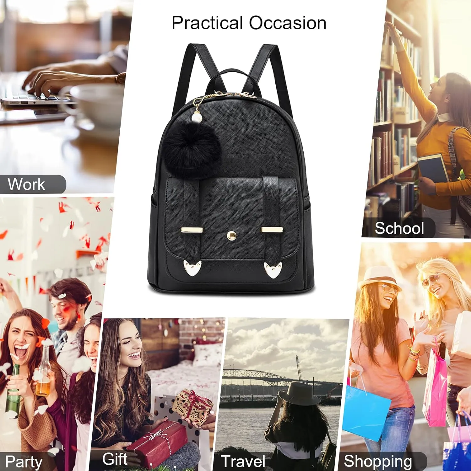 Girls Cute Mini Backpack Purse Kids Backpack Fashion School Bags PU Leather Casual Backpack for Teens Women