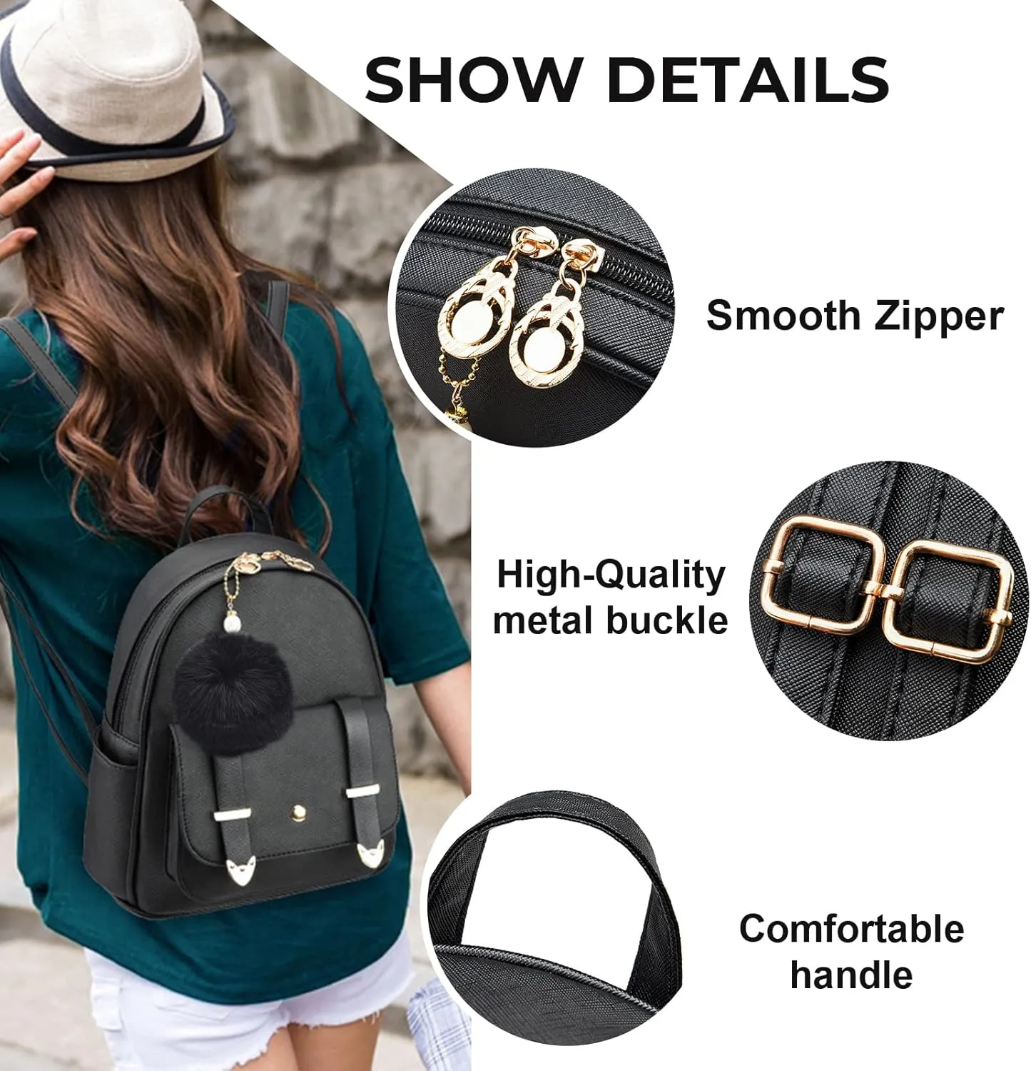 Girls Cute Mini Backpack Purse Kids Backpack Fashion School Bags PU Leather Casual Backpack for Teens Women