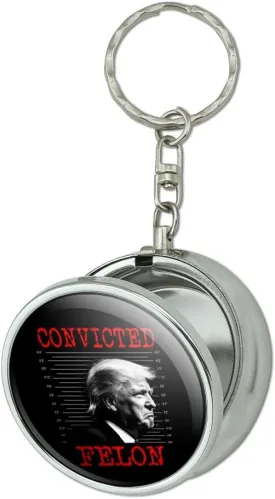 GRAPHICS & MORE Convicted Felon Trump Portable Travel Size Pocket Purse Ashtray Keychain with Cigarette Holder