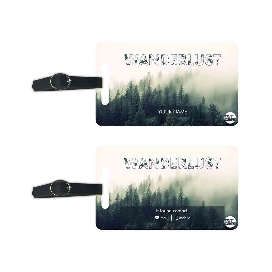 His and Her Luggage Tags Identification Tag Set of 2 - Wanderlust