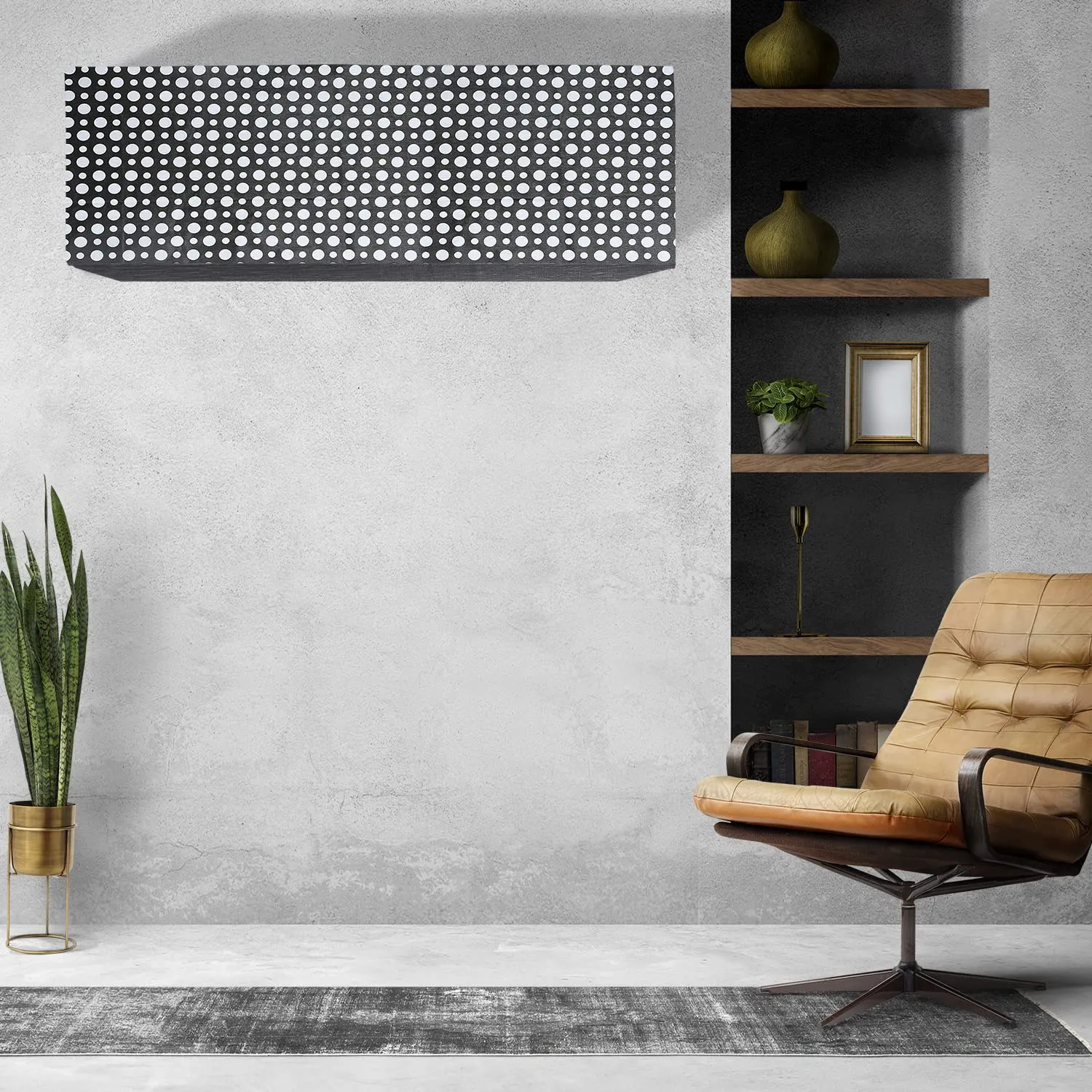 Kuber Industries Polka Dots Design PVC Air Conditioning Dust Cover Indoor and Outdoor Waterproof Folding Spilt Ac Cover Set for 1.5 Ton AC (Grey) - CTKTC040727