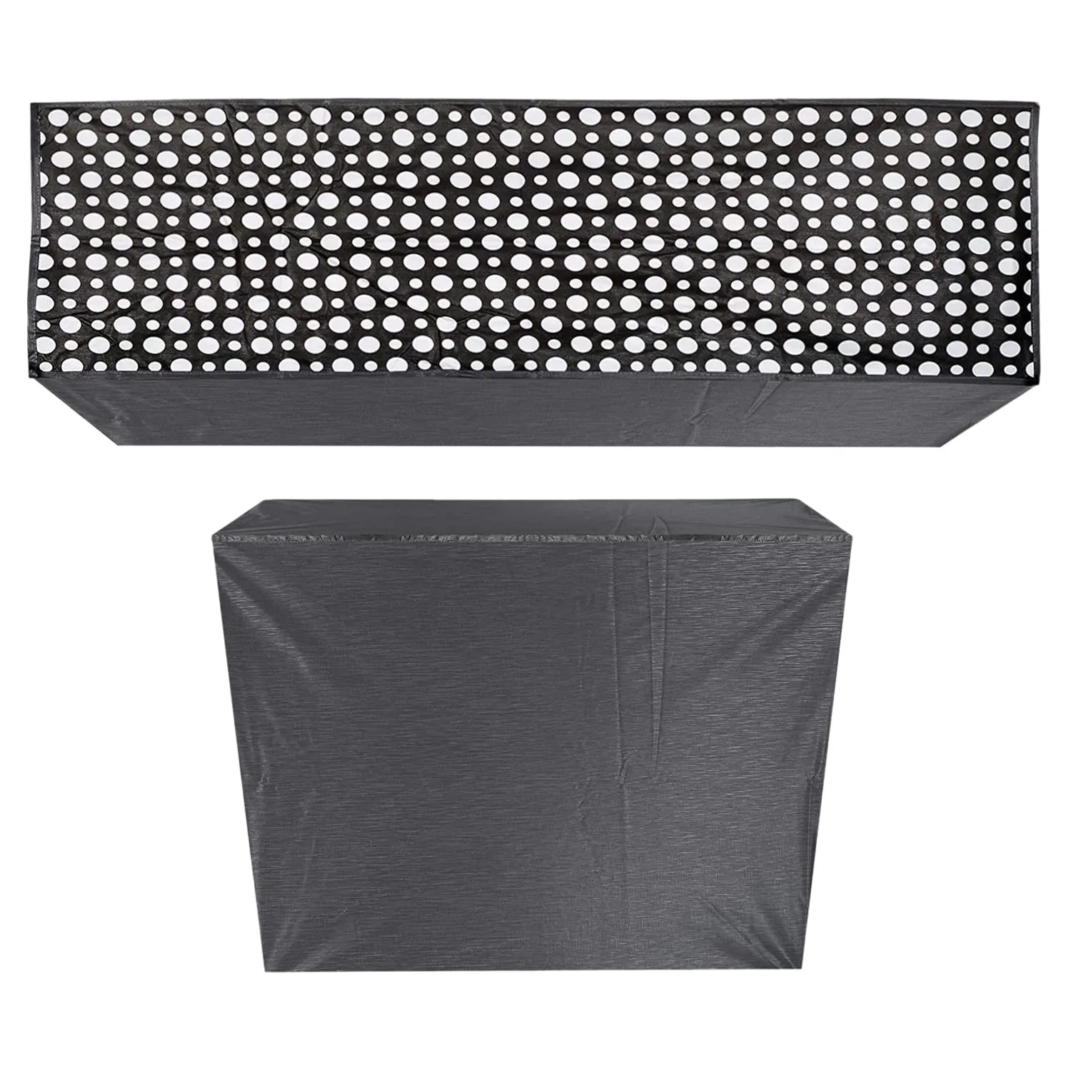Kuber Industries Polka Dots Design PVC Air Conditioning Dust Cover Indoor and Outdoor Waterproof Folding Spilt Ac Cover Set for 1.5 Ton AC (Grey) - CTKTC040727