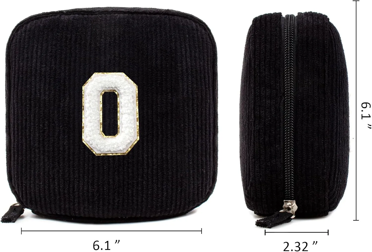 LETGO Birthday Gifts for Women Small Personalized Initial Monogram Makeup Bag,Preppy Corduroy Makeup Bags Travel Toiletry Bag Cute Pouch Purse for Her Mom Girlfriend Wife Sister Teacher Bridesmaid