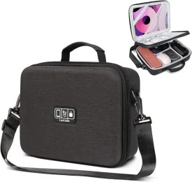 Luxtude Electronic Organizer Travel Case Large, Hard Case for Electronics, EVA Tech Organizers, Travel Cable Bag with Shoulder Strap, Charger Organizers Carrying Cases for iPad(Up to 11)