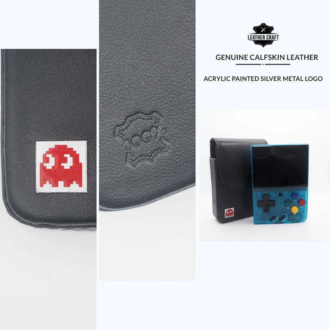 Miyoo Mini Plus v2 v3 v4 Real Genuine Leather Case - Uno Bridge Poker Playing Card Single Deck Holder (for Miyoo Mini Black Black)