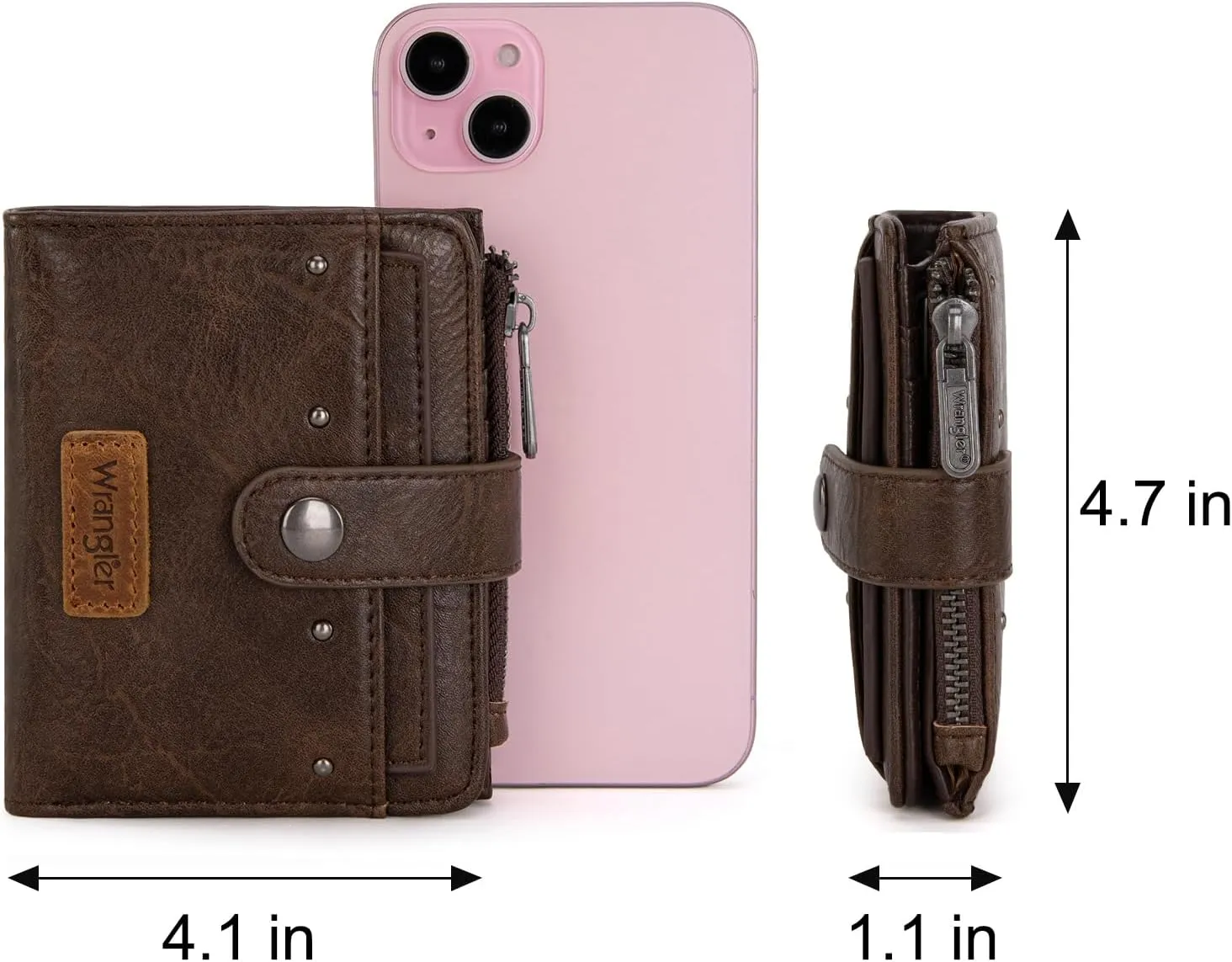 Montana West X Wrangler Womens Wallet Small Women's Wallets, Card Cases & Money Organizers Small Wallets Woman Bifold Credit Card Wallet with Removable ID Window