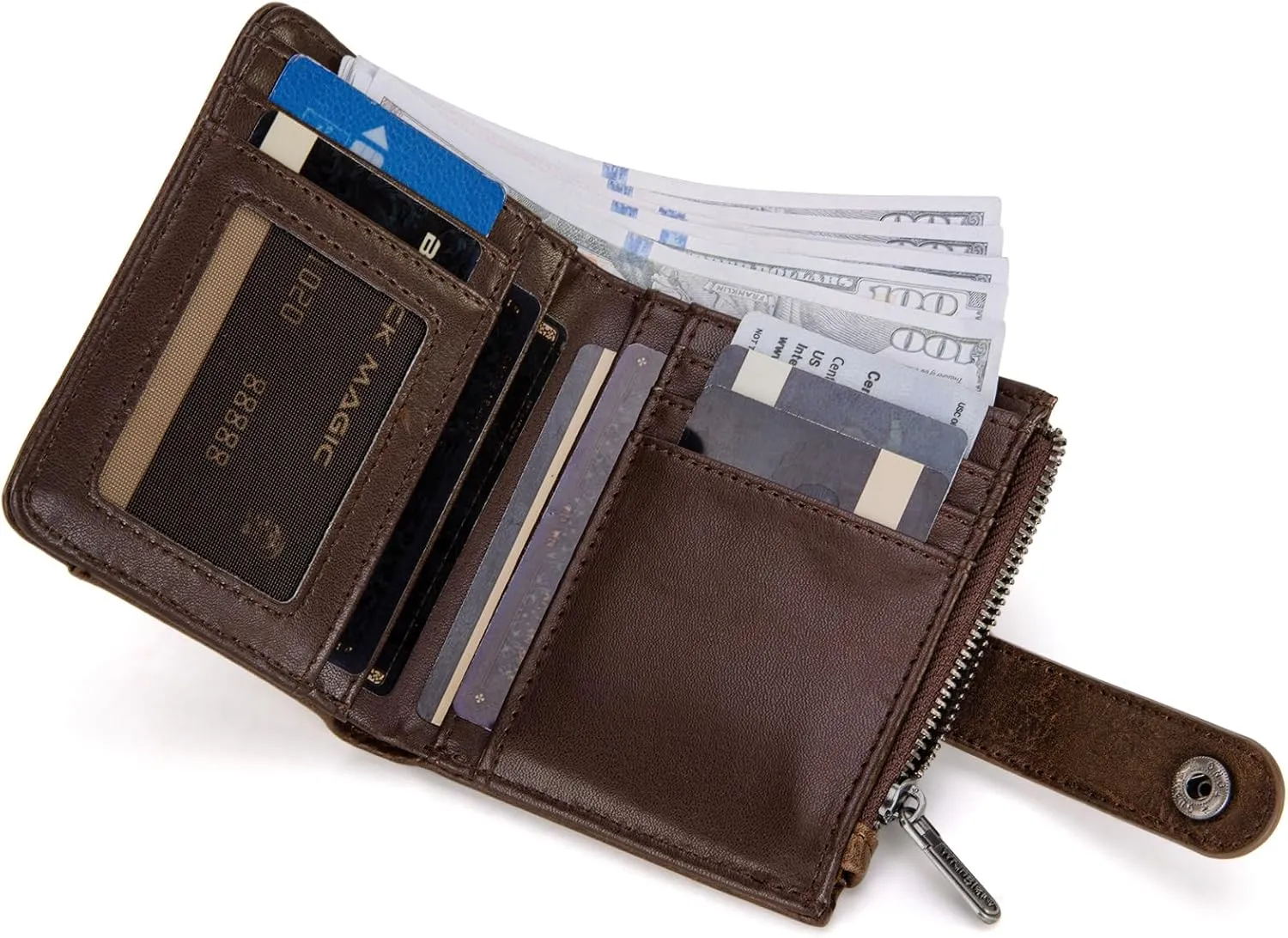 Montana West X Wrangler Womens Wallet Small Women's Wallets, Card Cases & Money Organizers Small Wallets Woman Bifold Credit Card Wallet with Removable ID Window
