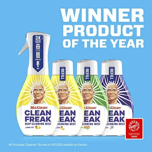 Mr. Clean Multi Surface Cleaner, Clean Freak Spray for Bathroom & Kitchen Cleaner, Lavender & Lemon Scent, 3 Count (16 fl oz Each)