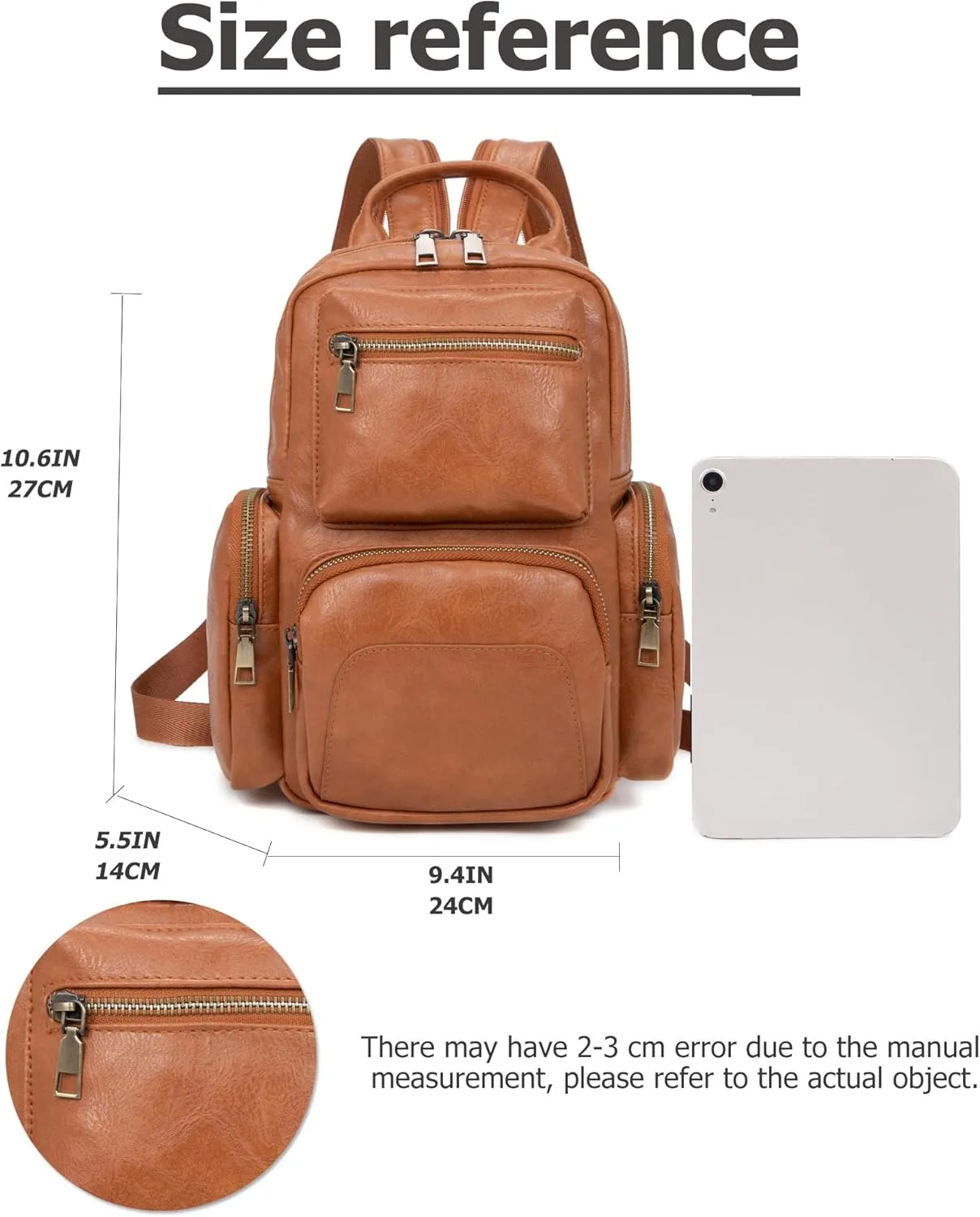 myfriday Vintage Backpack Purse for Women Ladies Leather Sling Backpack Purse Designer Convertible Travel Backpack (Brown)