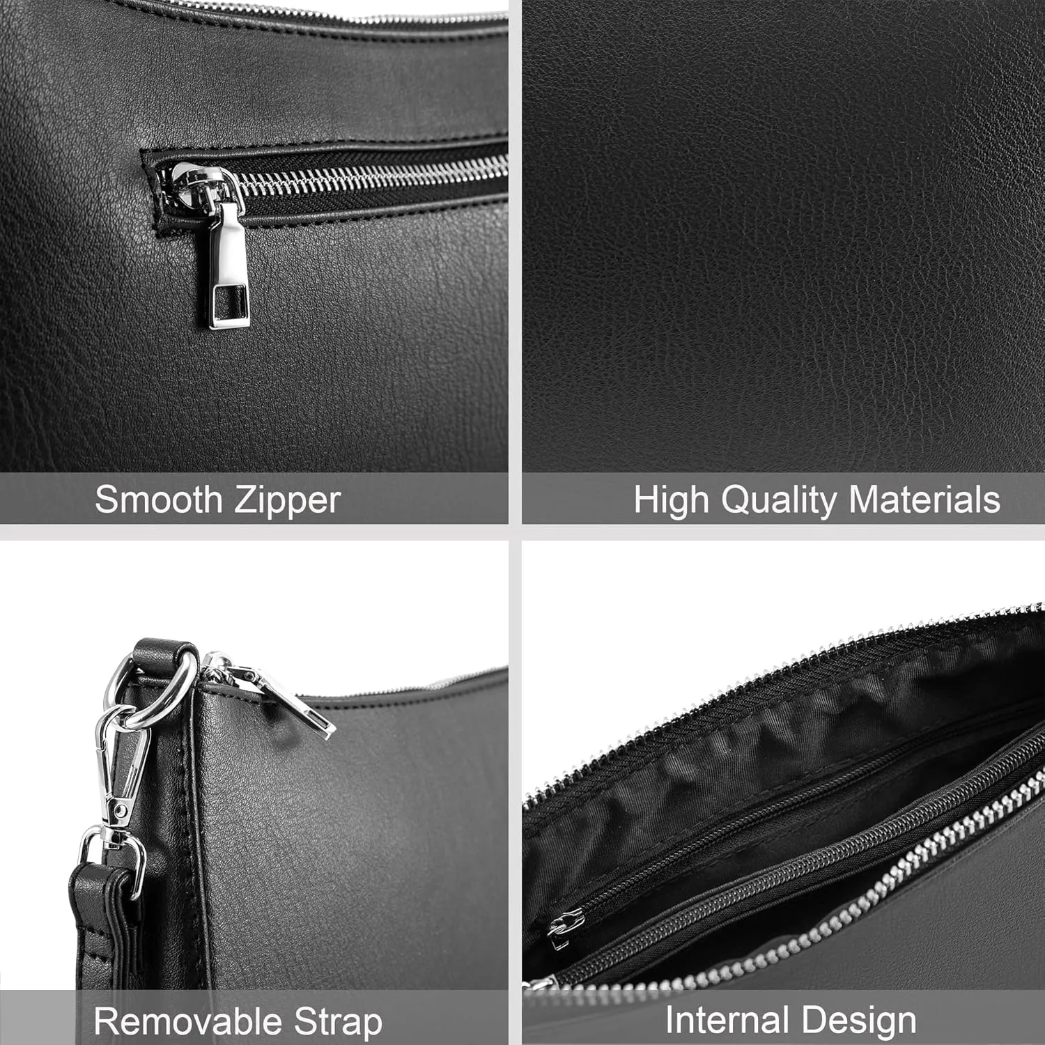 NIUEIMEE ZHOU Small Shoulder bag with 2 Removable Straps Cross Body Clutch Purse Handbag for Women