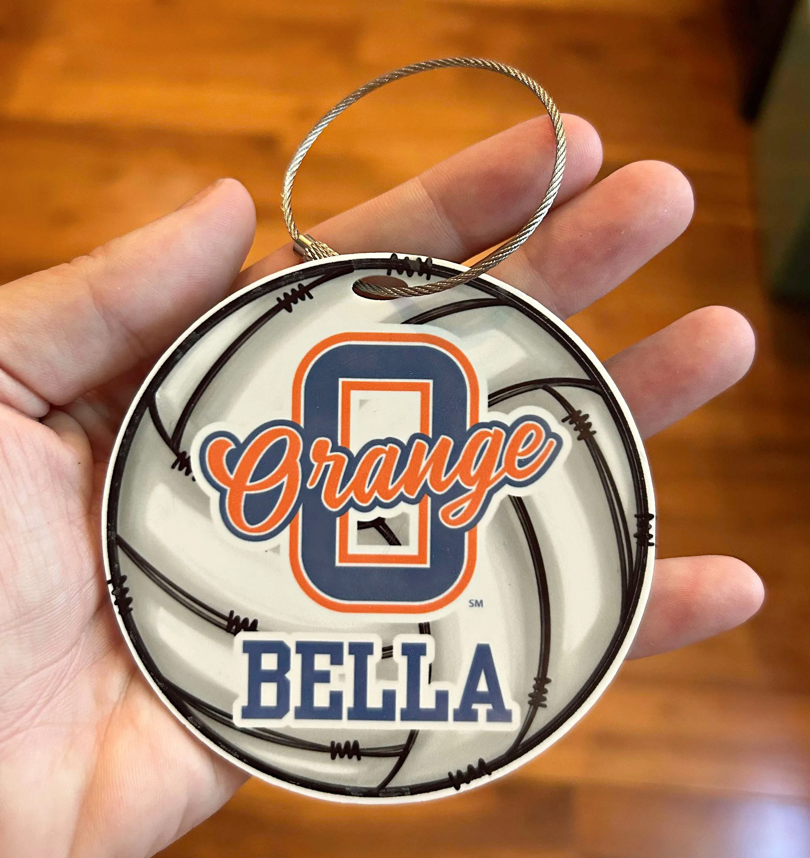 Olentangy Orange Volleyball Bag Tag Personalized with Name - Custom Sports Keychain