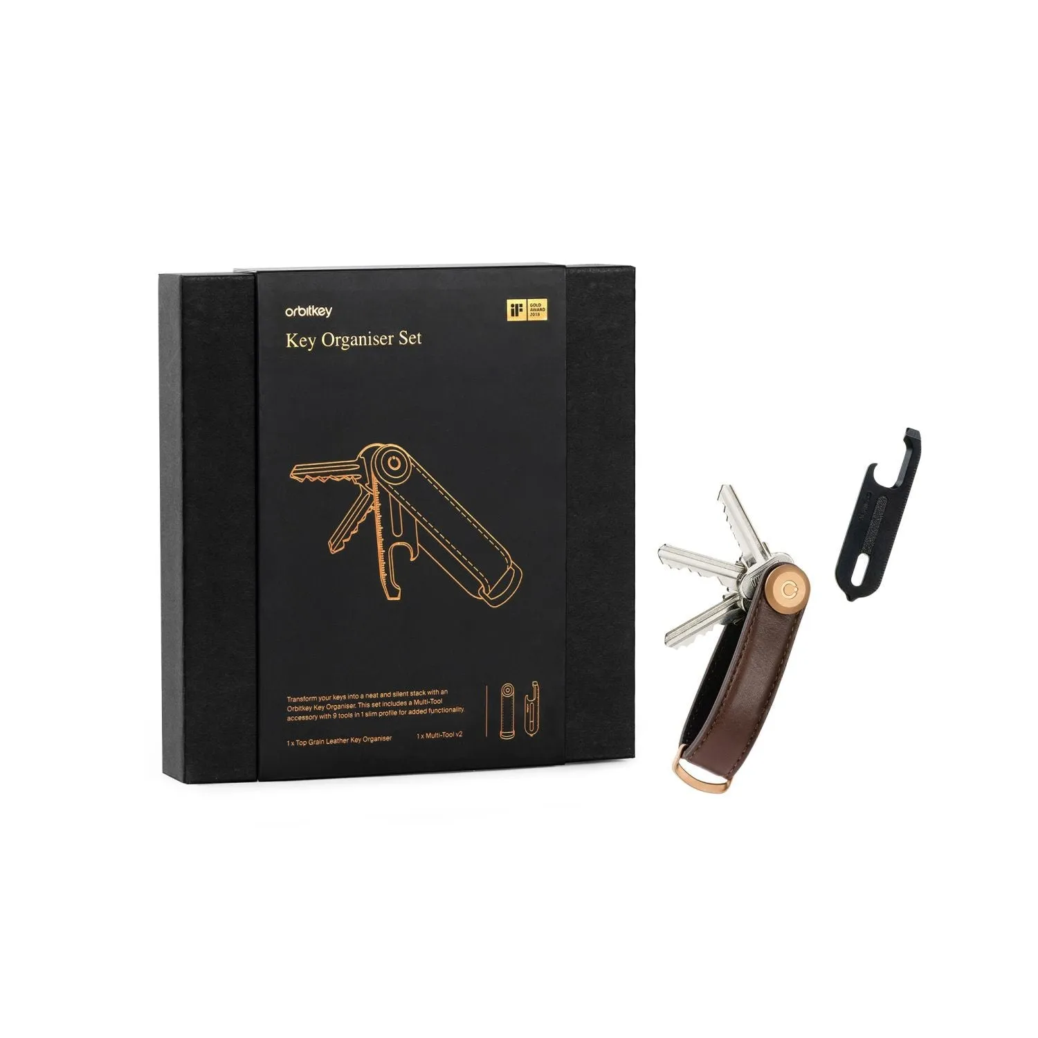 Orbitkey 2.0 Leather Key Organiser   Multi-Tool