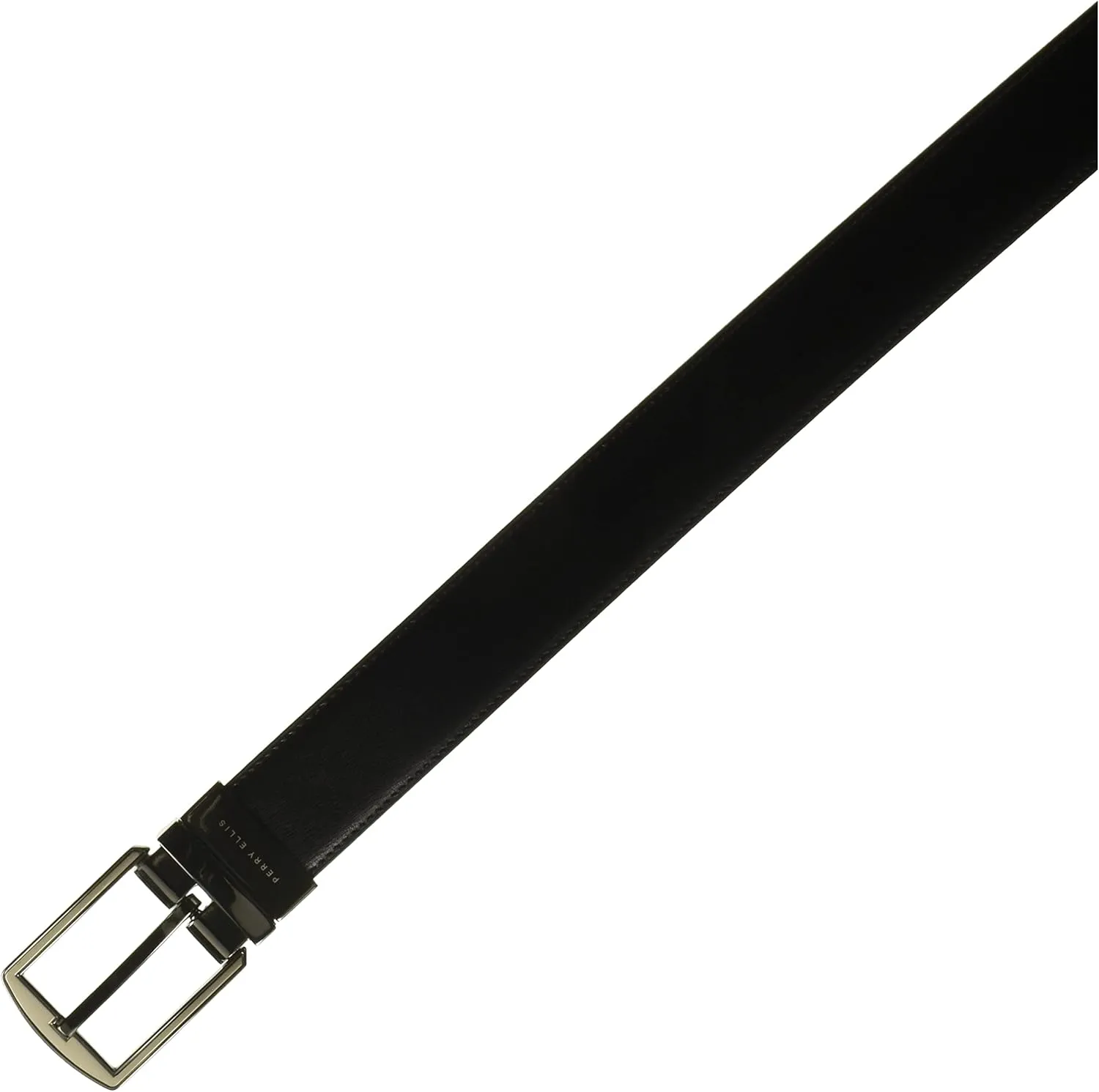 Perry Ellis Men's Portfolio Hi-lo Reversible Dress Belt, Matte Leather Blend, Stitched, 1.5 Width (Available in Big & Tall)