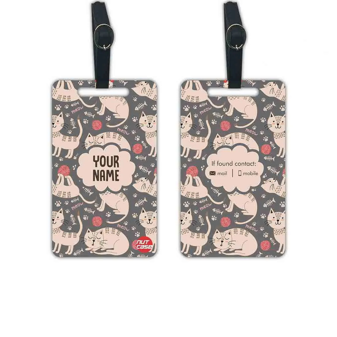 Personalized Best Custom Luggage Tags Set of 2 - Cat