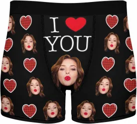 Personalized Boxer Briefs for Valentine's Day Boyfriend Husband Custom Underwear with Face