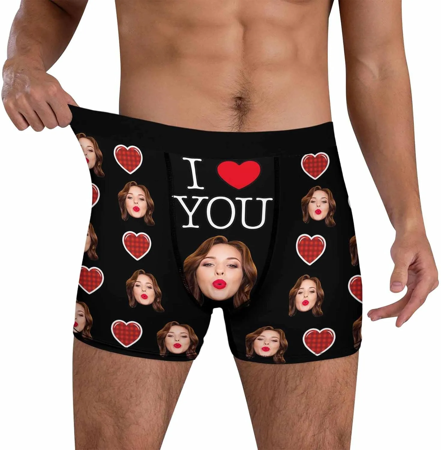 Personalized Boxer Briefs for Valentine's Day Boyfriend Husband Custom Underwear with Face
