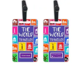 Personalized Luggage for Him for Travel Set of 2 - World Traveller