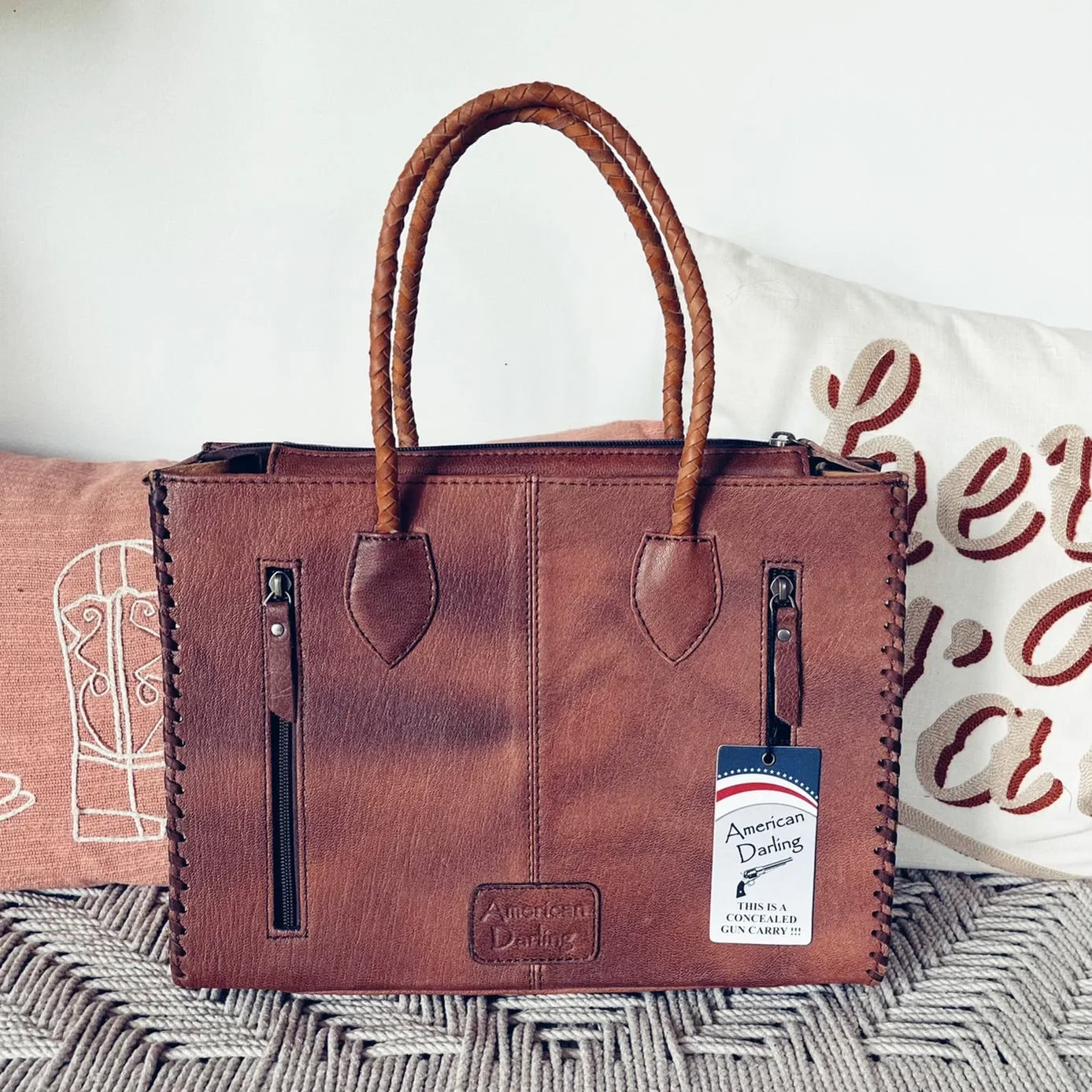 Point Blank Hand Tooled Leather Shoulder Bag