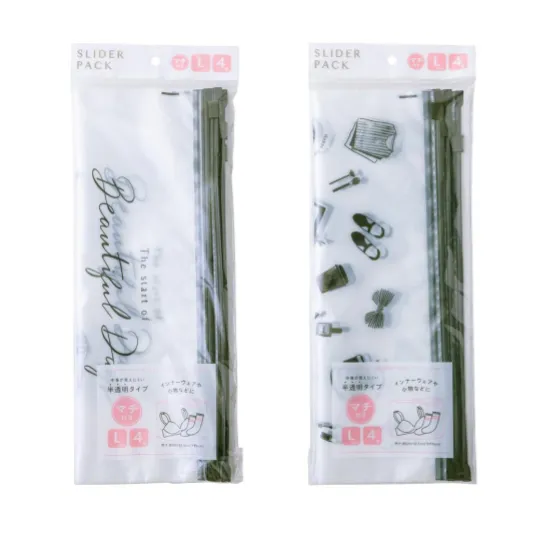 Semi-Transparent Pack with Slider - L - 4 pieces - Monotone - Girly Pattern
