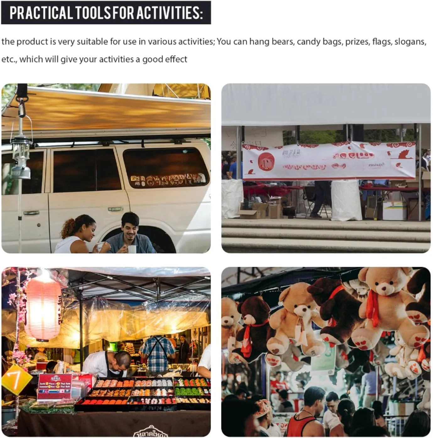 Shappy Canopy Hanging Clips Tent Hanging Clip for Vendor Booth Display Business Exhibitions to Hang Signs, Slogans, Flags, and for Outdoor Camping to Hang Food, Lanterns, Garbage Bags, Towels