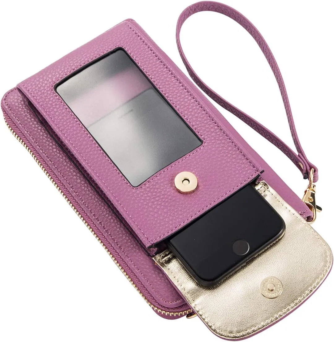 Small Crossbody Purse Cell Phone Wristlet Wallet for Women RFID