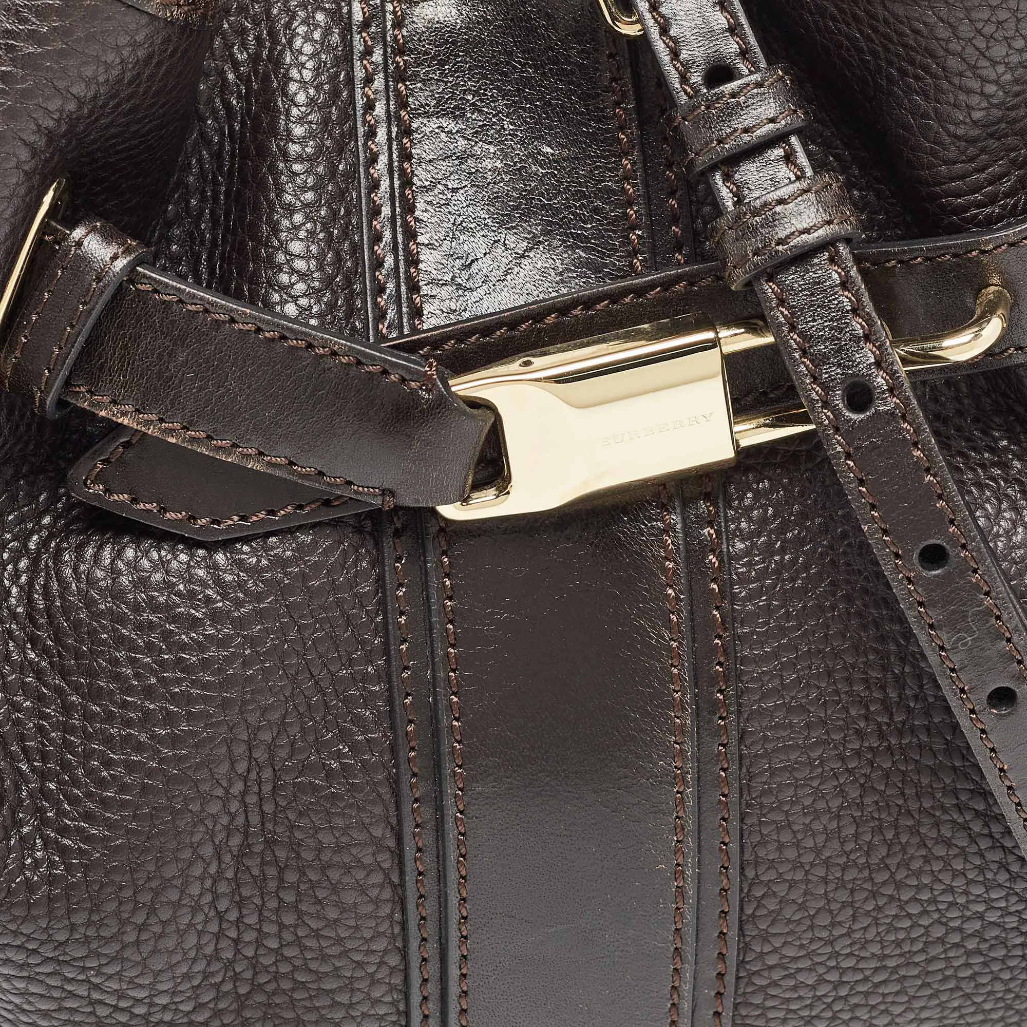 Trendy Inspired Burberry Dark Brown Leather Willenmore Hobo