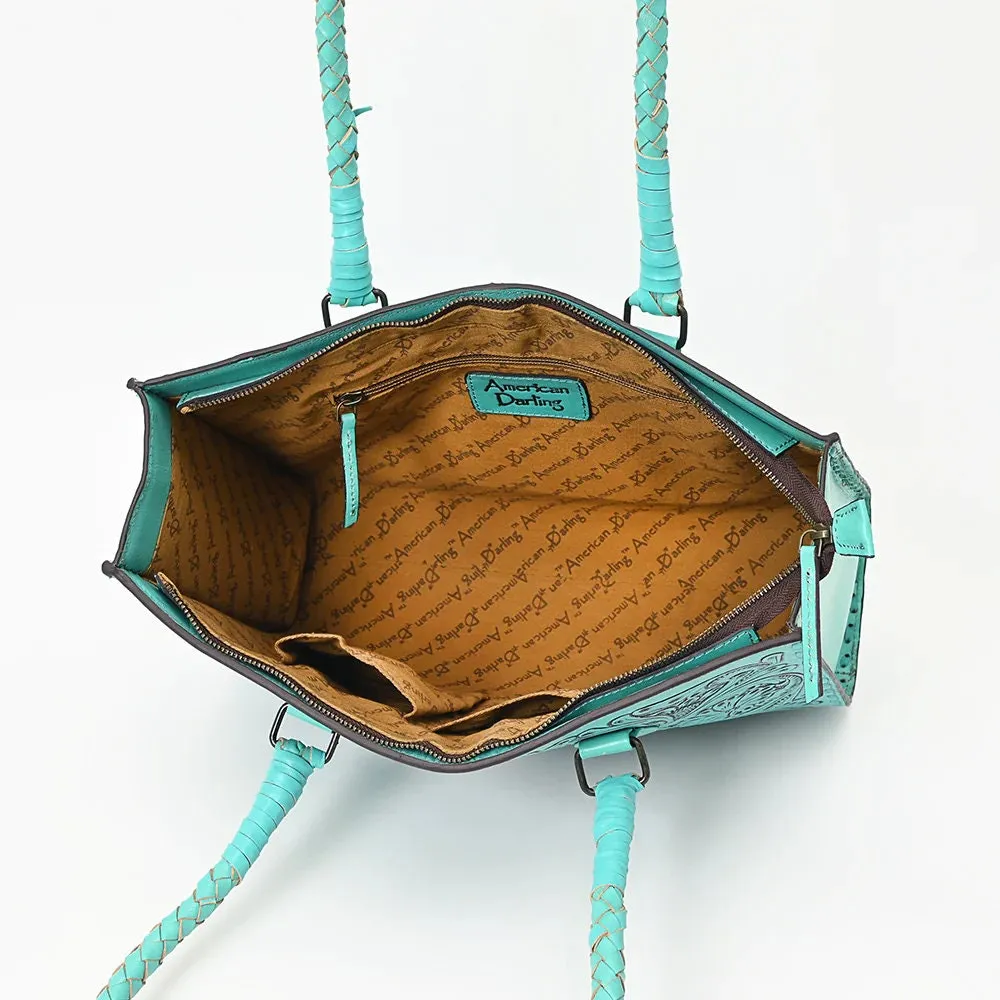 Turquoise Hills Hand Tooled leather Shoulder Bag