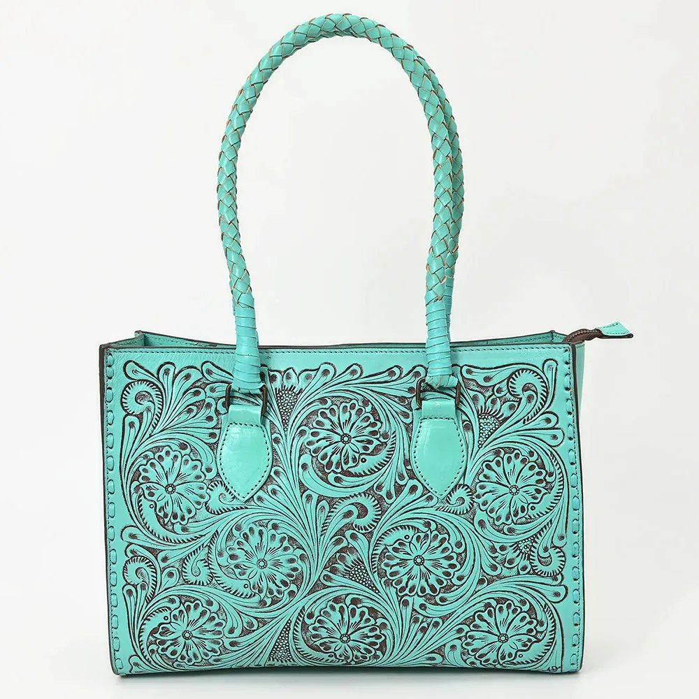 Turquoise Hills Hand Tooled leather Shoulder Bag