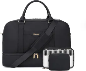 Wogarl Weekender Bag for Women Men Large Overnight Bag Travel Duffel Bag with Shoe Compartment Toiletry Satchel Bag Carry On Bag Fit 21" Laptop