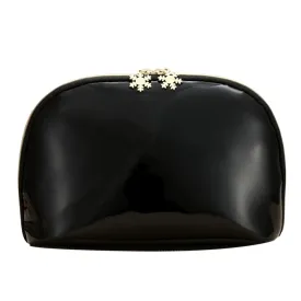 ZLMBAGUS Fashion Cosmetic Bag Patent Leather Makeup Pouch Wristlet Zipper Makeup Case Holder Coin Purse Clutch